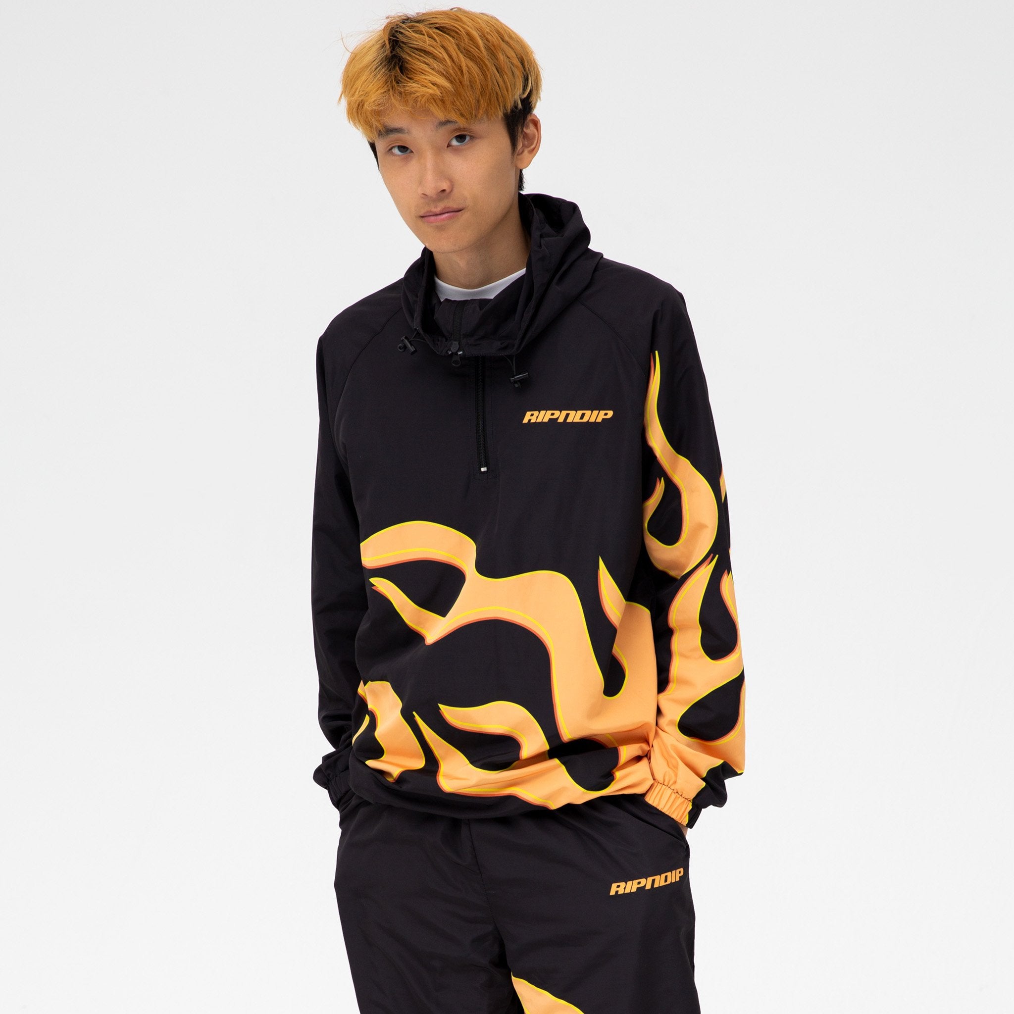 Flaming Hot Anorak Jacket Black ripndipclothingmnchdsh